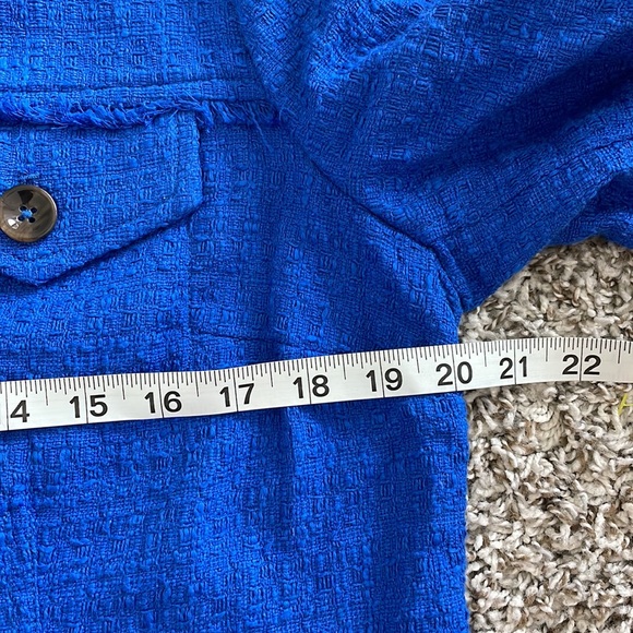 Chico’s Royal Blue Textured Fringe Jacket - Picture 3 of 8